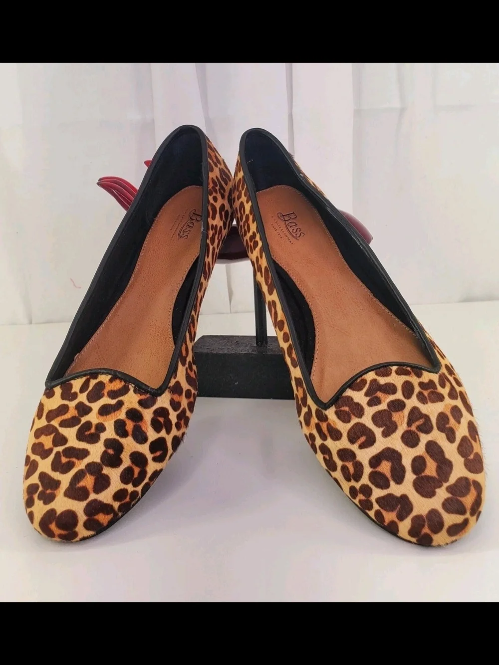 WOMEN'S BRAND NEW G.H. BASS CALFHAIR LEOPARD PRINT BALLERINA FLATS SZ.9M $89.00